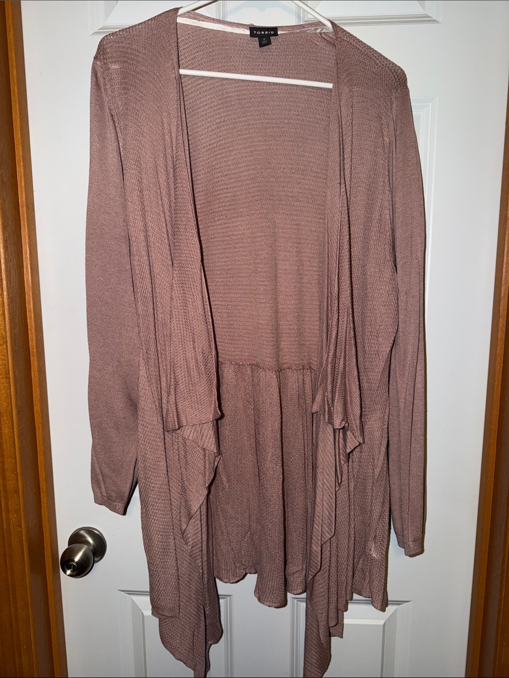 torrid 3x Dusty Mauve Open-Front Draped Cardigan